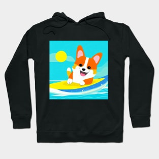 Surfing Corgi Dog Hoodie